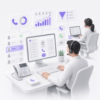 Illustration: Telefon-Vertrieb mit hohem Volumen